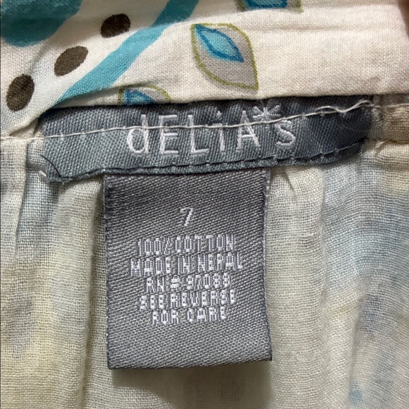 dELiA*s Blue and Yellow Floral A-Line Skirt vintage Y2K - Picture 2 of 3